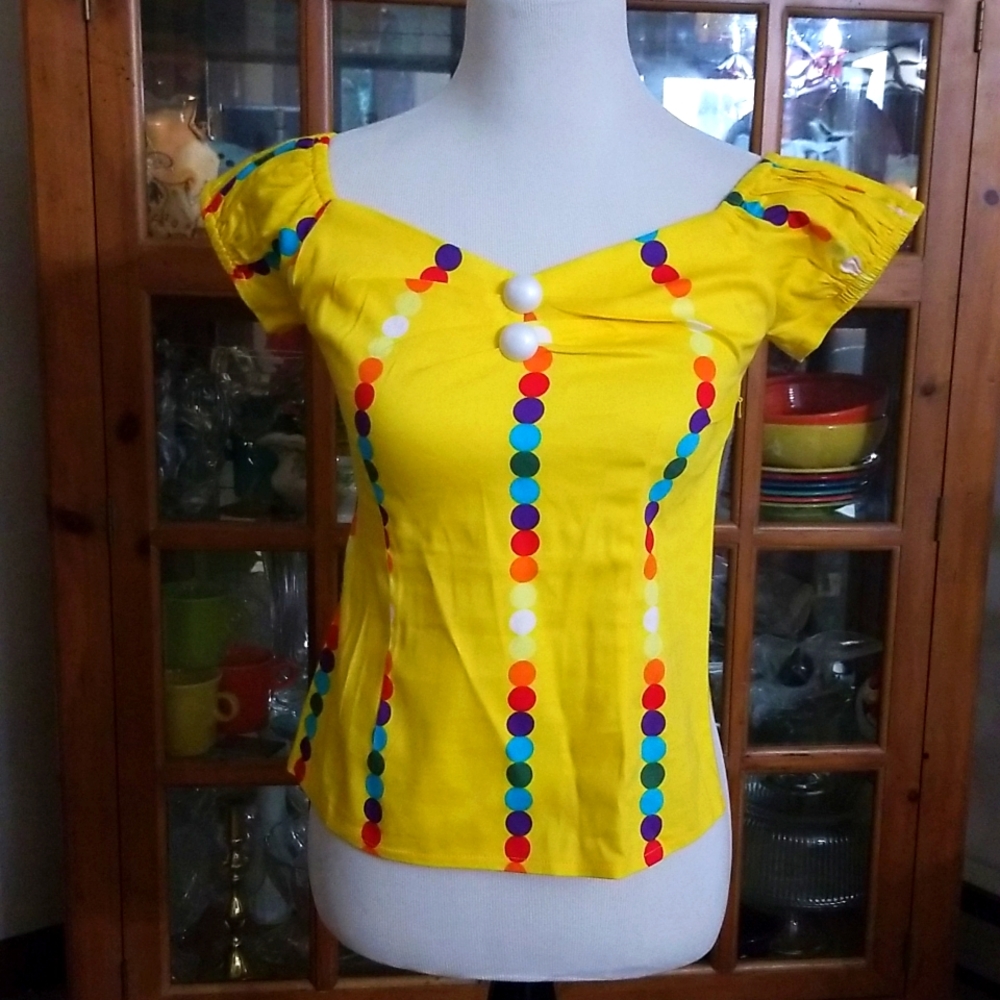 Dolores Rainbow Polka Striped top